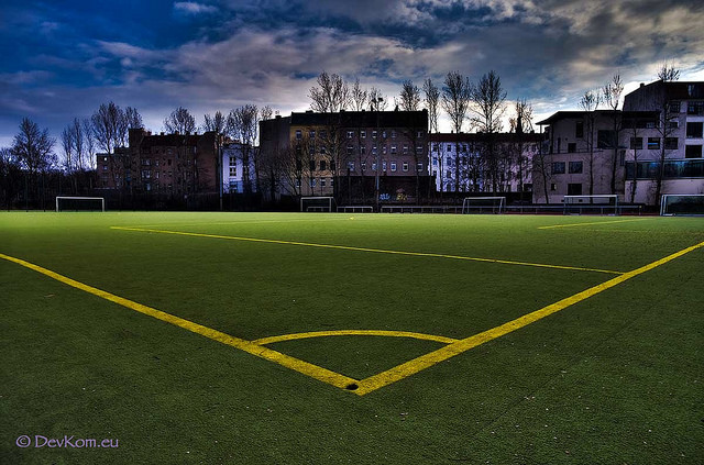 Soccer field, photograph by Devesh, through devkom.eu. All rights reserved